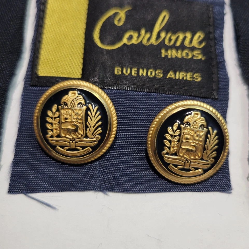 Carbone Suit Blazer Buttons Replacement Set of 8 Gold/Navy - Image 2 of 4