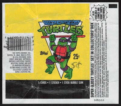 1989 Topps TMNT Teenage Mutant Ninja Turtles Opened Wax Pack Wrapper AA799
