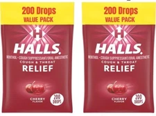 Halls Relief Cherry Flavor Cough Drops (200 ct.) 2 Packs