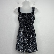 Intimately Free People Dress Womens XS Velour Animal Print Smocked Whimsigoth