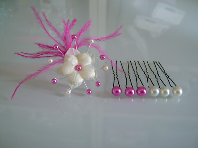 Schmuck/Spitzen/Nadel/Haarschmuck Braut/Hochzeit Blume Elfenbein/Rosa/Fuchsia