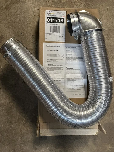 Builder's Best 011718 All Metal SAF-T Single Elbow Dryer Vent Duct Kit,