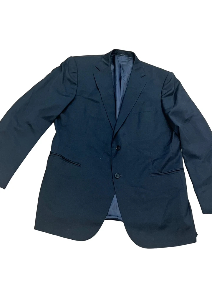 Traje Blazer Bartorelli Napoli Para Hombres Sólido Azul Marino Lana Cachemira 2 Botones 50 40 Foto 4 de 4