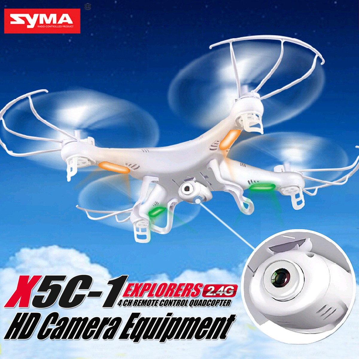 Syma X5C-1 2.4GHz 4CH 6-Axis Gyro RC Quadcopter Drone w