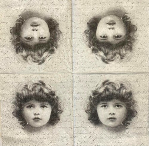 4 x Single Paper Napkins Decoupage Craft Table Grey Girl Vintage Writing Sagen 3 - Picture 2 of 2