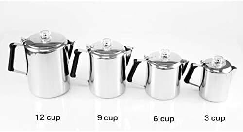 Cafetera Percoladora I Glacier De Acero Inoxidable Con Mango De Silicona