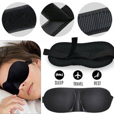 Masque De Sommeil Padded 3D Noir Couverture De Voyage Confortable