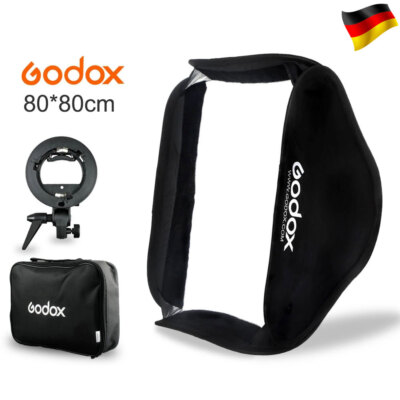 Godox SFUV 80x80cm Faltbare Softbox mit S-Typ Bowens Blitzhalter Tasche Set