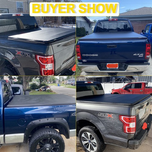 4.6FT Truck Bed Tonneau Cover For 2022 2023 Ford Maverick 3Fold W/ LED