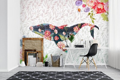 3D Whale Petals ZHUA51163 Wallpaper Wall Murals Removable Self-adhesive Ann