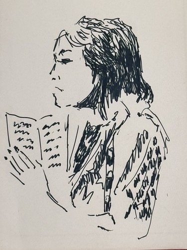 Tony Bennett Original Art & Personally Owned Portrait Drawing Of A Woman - Picture 3 of 8