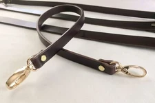 1/2" Chocolate Dark Brown Leather Bag Handle Purse Replacement Strap - 18 inches