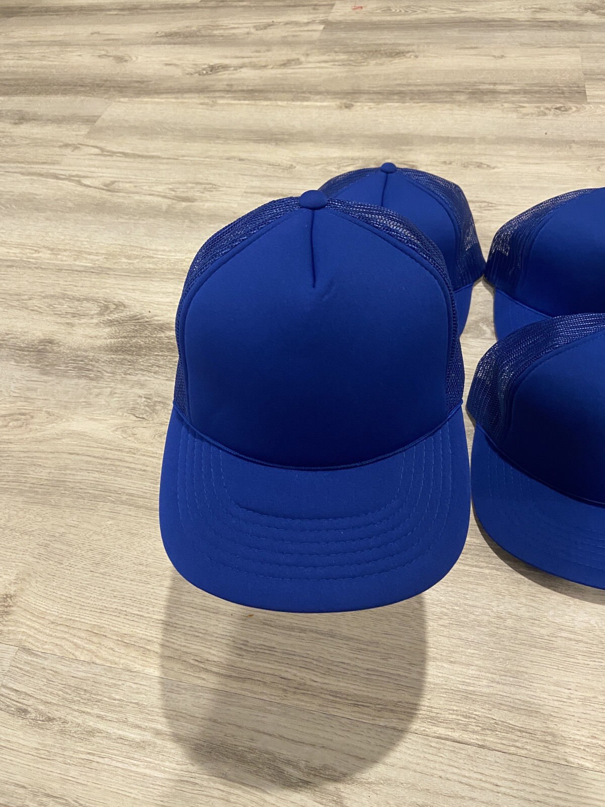 Vintage Youngan Blank Blue Snapback Hat Cap Adjustable S/M Lot Of 6