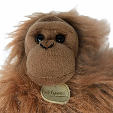 Miyoni by Aurora Soft Toy Plush Orangutan Monkey. Orange Brown. Furry. 9 Inch