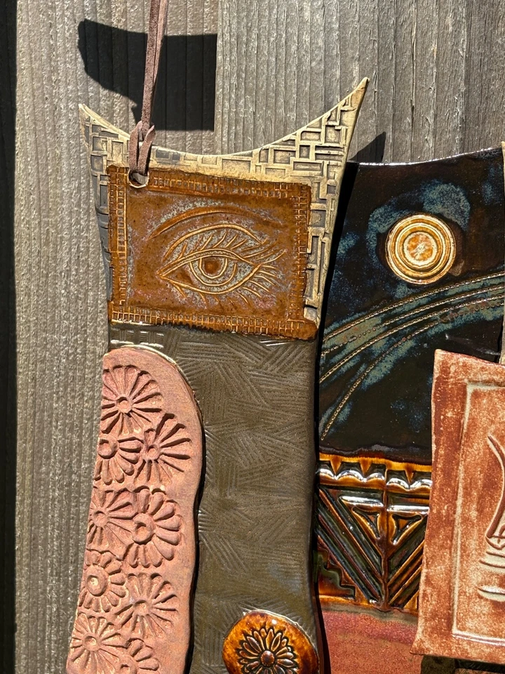 Pottery wall hanging decoration hand built at ClayByKirt small studio - Image 4 of 4