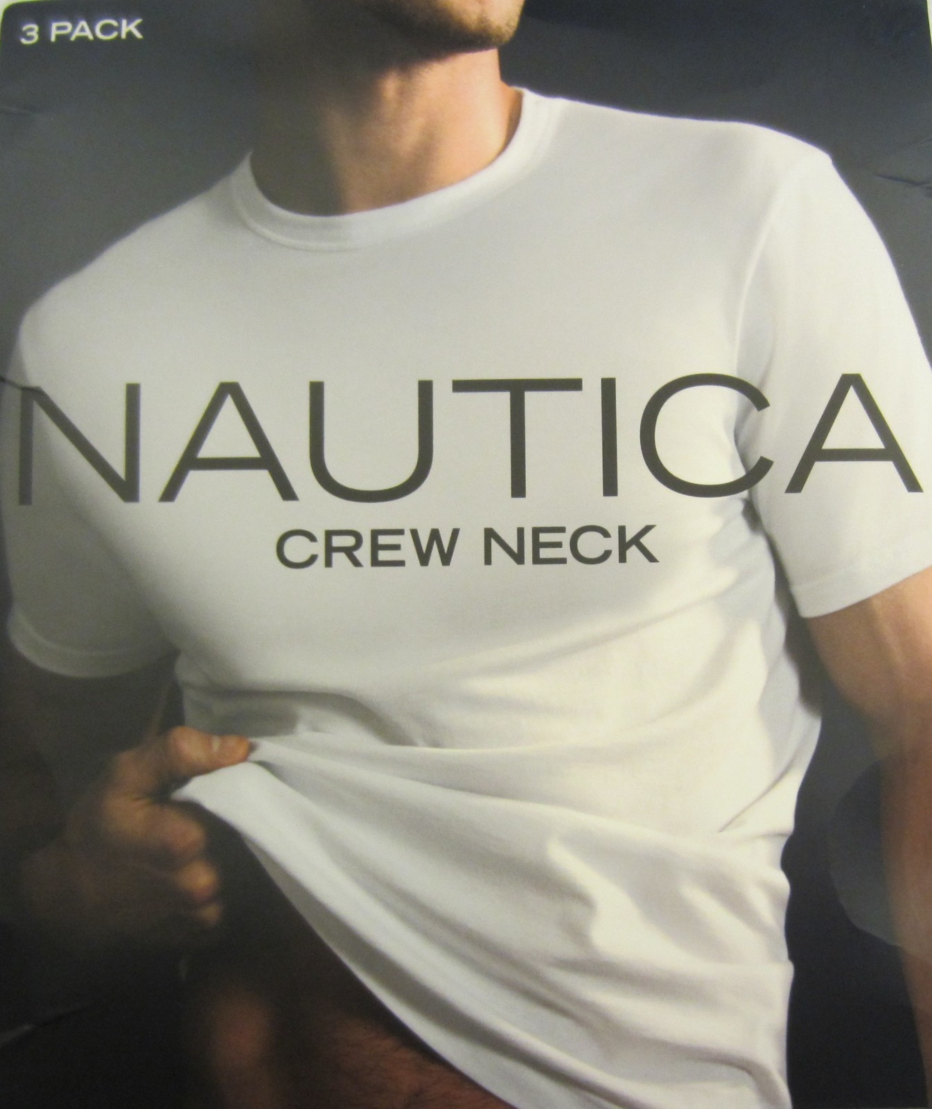 3 Pack Genuine Nautica Men's Cotton Crew Neck T-Shirts - Super Soft, Sizes S Or M, White