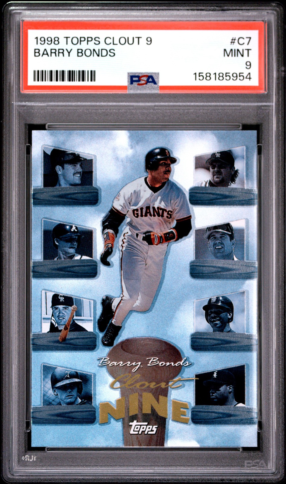 1998 Topps Clout 9 #C7 Barry Bonds PSA 9