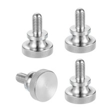 M8x16mm Knurled Shoulder Thumb Screws 24mm Dia Stainless Diamond Head 4Pcs