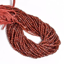 Mozambique Garnet Gemstone Coin Shape Faceted Beads 4 mm Strand 12.5" UGB-493