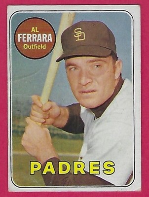 1969 Topps - #452 Al Ferrara - San Diego Padres - creases