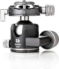 Image of Benro GX35 Low Profile Ballhead with PU56 Plate, 35Kg/77Lb Capacity, Dual Pannin