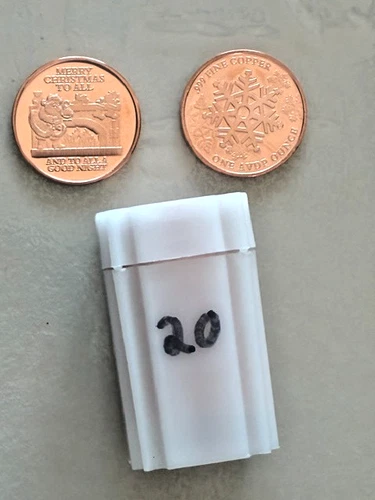 Lot of 20 (Tube)  1oz. COPPER ROUNDS .999  -  NEW / Uncirculated