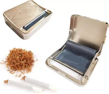 New 70mm Metal Manual Cigarette Roller Machine Tobacco Rolling Box