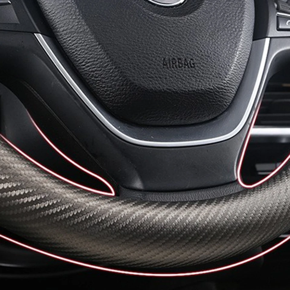 15" 38cm Car Steering Wheel Cover Carbon Leather For Honda Civic / Accord / CR-V - Image 3 of 4