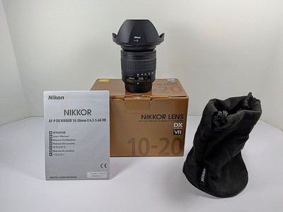 Nikon DX AF P NIKKOR 10 20 mm f/4.5 5.6G VR Lens   Excellent Condition
