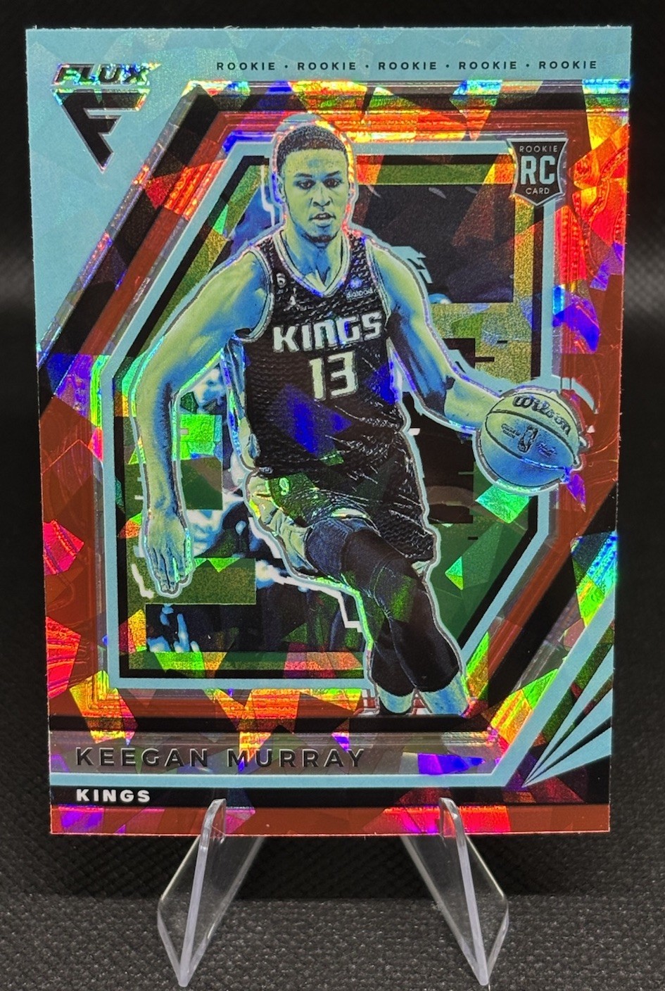 2022-23 Panini Flux Keegan Murray Red Cracked Ice Prizm Rookie RC #228 Kings SP
