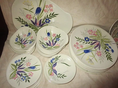 Lot 43 Pieces Dinner Set VTG Red Wing Pottery Country Garden LOVELY! No Cups