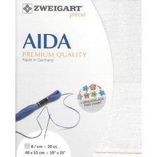 AIDA Zweigart Precute 20 ct. Extra Fine Aida 3326 Color 11 White Mother of Pearl Lurex,