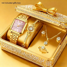 6pcs Luxury Women Quartz Movement Watches Elegant Jewelry Set Gift New