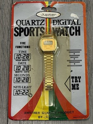 Vintage Jupiter Quartz Digital Sports Watch NOS Hong Kong Untested