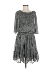 Halston Heritage Women Silver Cocktail Dress M