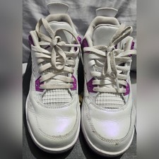 Sneakers Jordan Retro 4 bianche e viola taglia 1 Y
