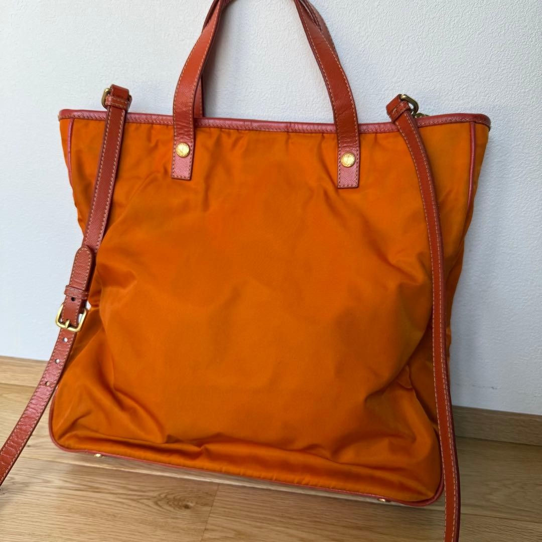 PRADA Nylon Tote 2WAY Shoulder Bag Leather Nylon thumbnail 4