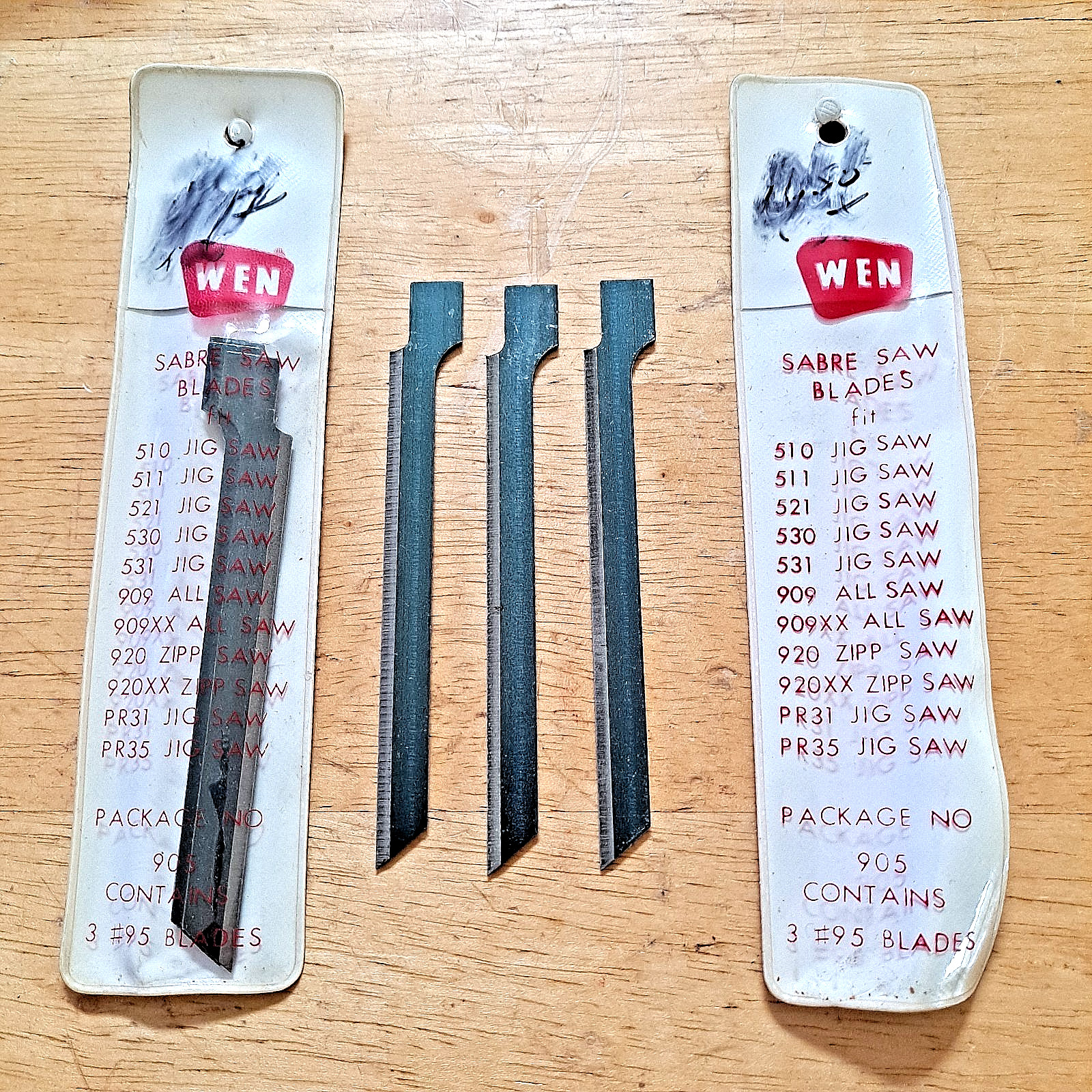 2 Packs Of 3 Wen 905 Saber Jig Saw No. 95 Blades Six Blades 