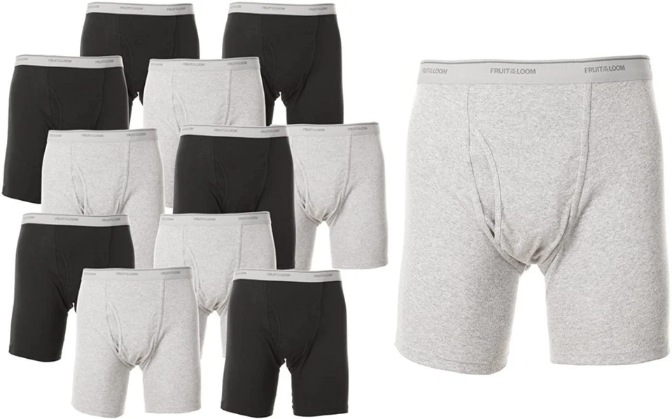 Calzoncillos boxer de rendimiento de algodón Fruit of the Loom para hombre (paquete de 12) Foto 2 de 4