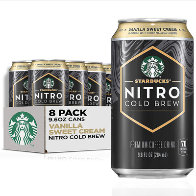 Nitro Cold Brew, Vanilla Sweet Cream 9.6 Fl Oz Can (8 Pack) (Packaging May Vary)