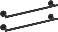 24 Inch Matte Black Towel Bar 2 Pack, Anti-Dropping Thicken 304 Stainless Ste...