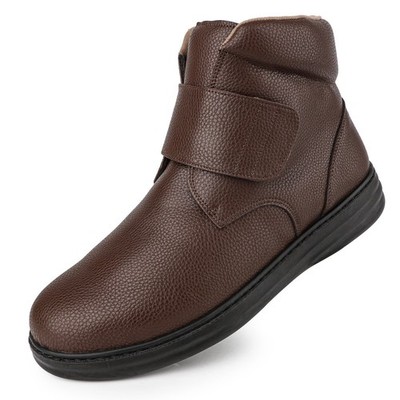 Mens Wide Fit Boots Leather Chelsea Ankle Boots Slip On Casual Dress Shoes