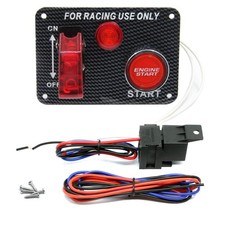 DC 12V Ignition Switch Panel 2 in 1 Car Engine Start Push Button Toggle Panel...