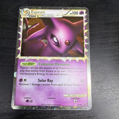 Pokémon Espeon Prime Ultra Rare Holo 81/90 Undaunted 2010 Stage 1 100 HP Card LP