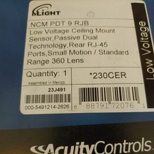 Acuity Controls nLight NCM PDT 9 RJB Ceiling Mount Occupancy Sensor  |  NEW