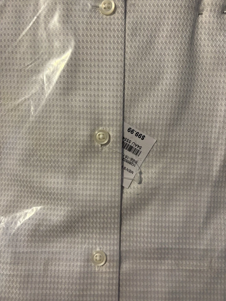 Joseph Abboud Para Hombre Camisa de Vestir Algodón Tostado Manga Larga Camisa 17 34/35 NUEVO Foto 2 de 3