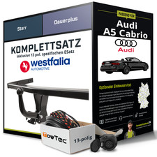 Für AUDI A5 Cabrio Typ F57, F5E Anhängerkupplung starr +eSatz 13pol 16- AHK