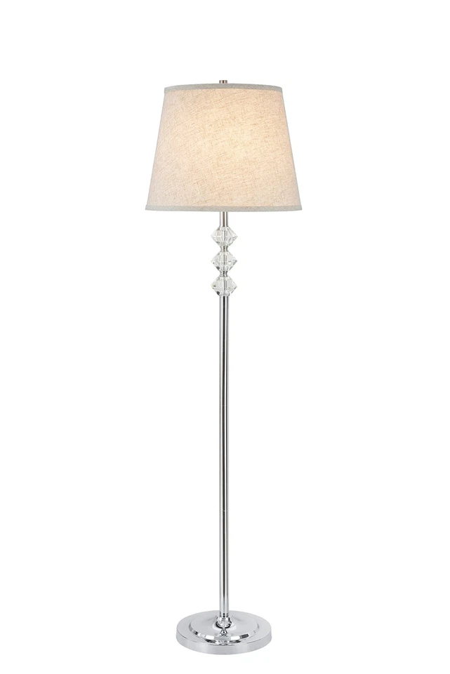 45004, Lámpara de pie acentuada de cristal de 1 luz, diseño de transición en cromo, 60... Foto 2 de 2