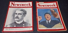 1939 NOV. 15 1947 April 14 NEWSWEEK MAGAZINES Lot of 2 ABNER DOUBLEDAY Cover