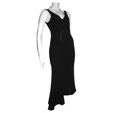 Joseph high low evening dress in black with studs size S